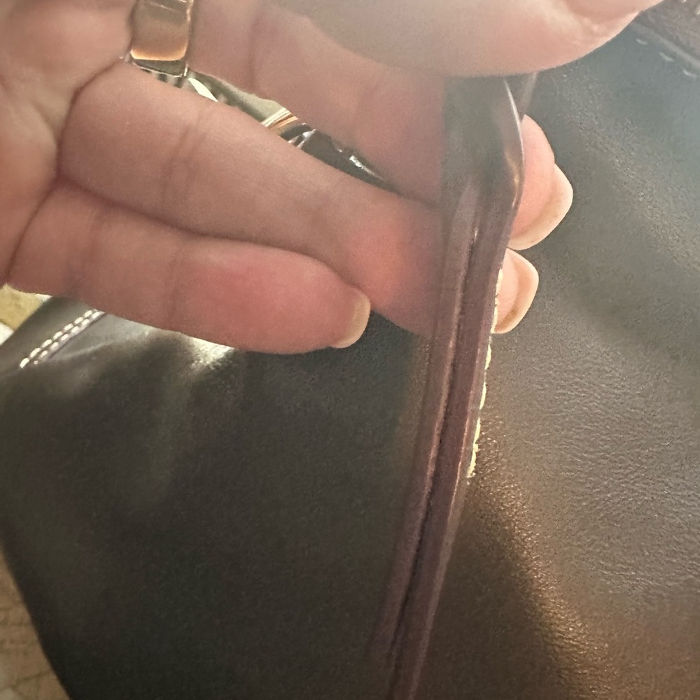 Dooney & Bourke Dark Brown Leather Shoulder Bag - Picture 5 of 8